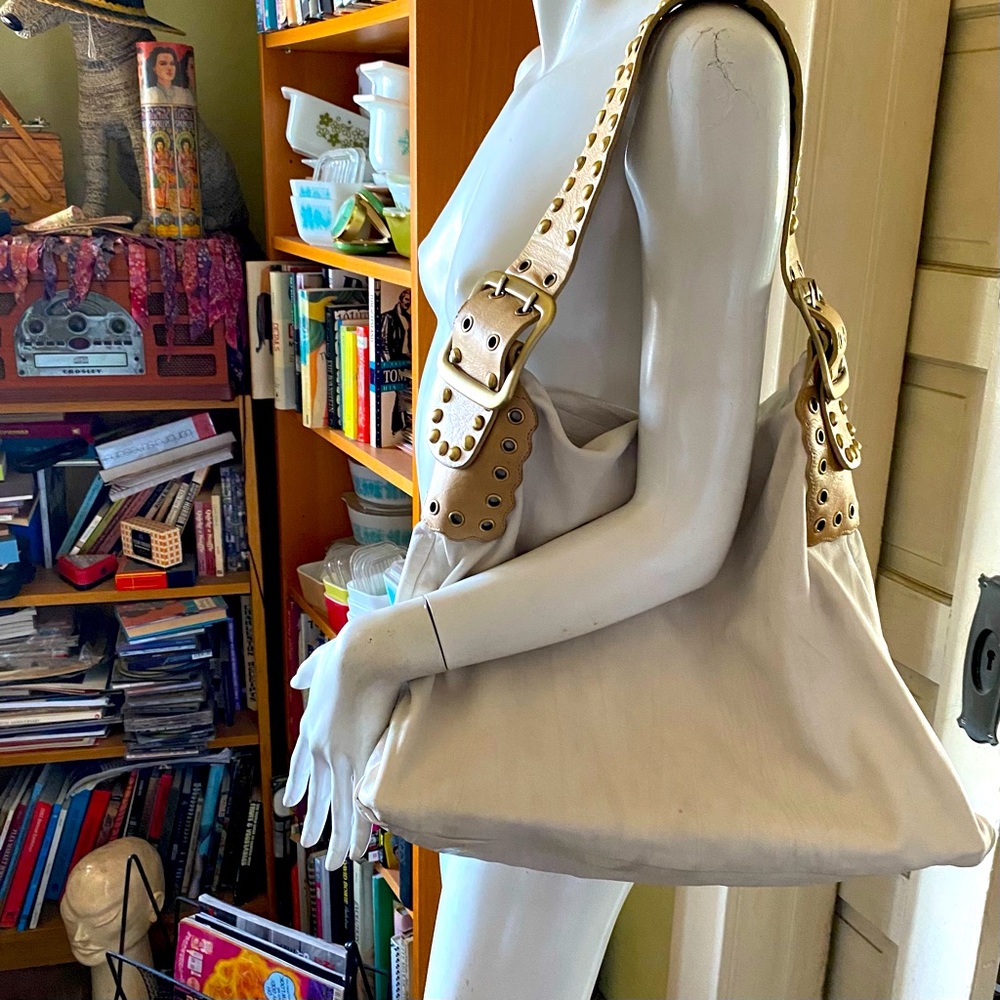 BEBE off white leather